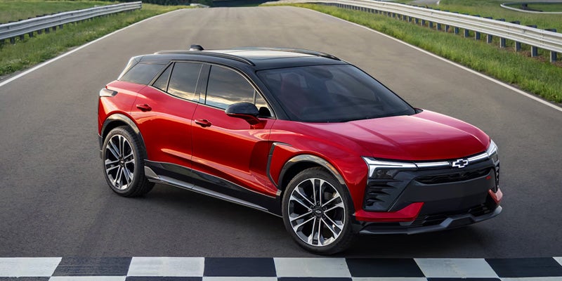 2026 Chevrolet Blazer EV shown in profile, electric midsize SUV