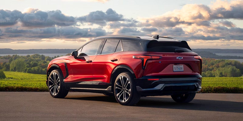 2026 Chevrolet Blazer EV rear three-quarter view, electric lineup