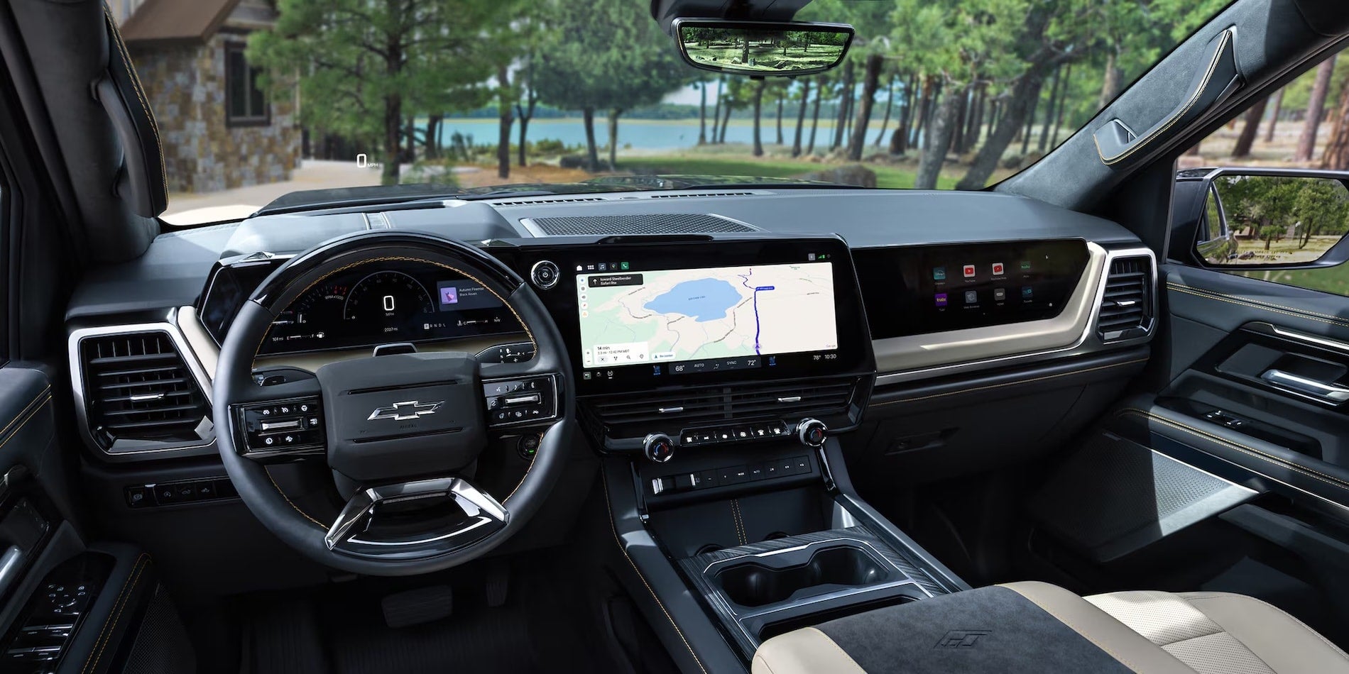 2027 Chevrolet Silverado 1500 High Country interior with the 16.3-inch touchscreen