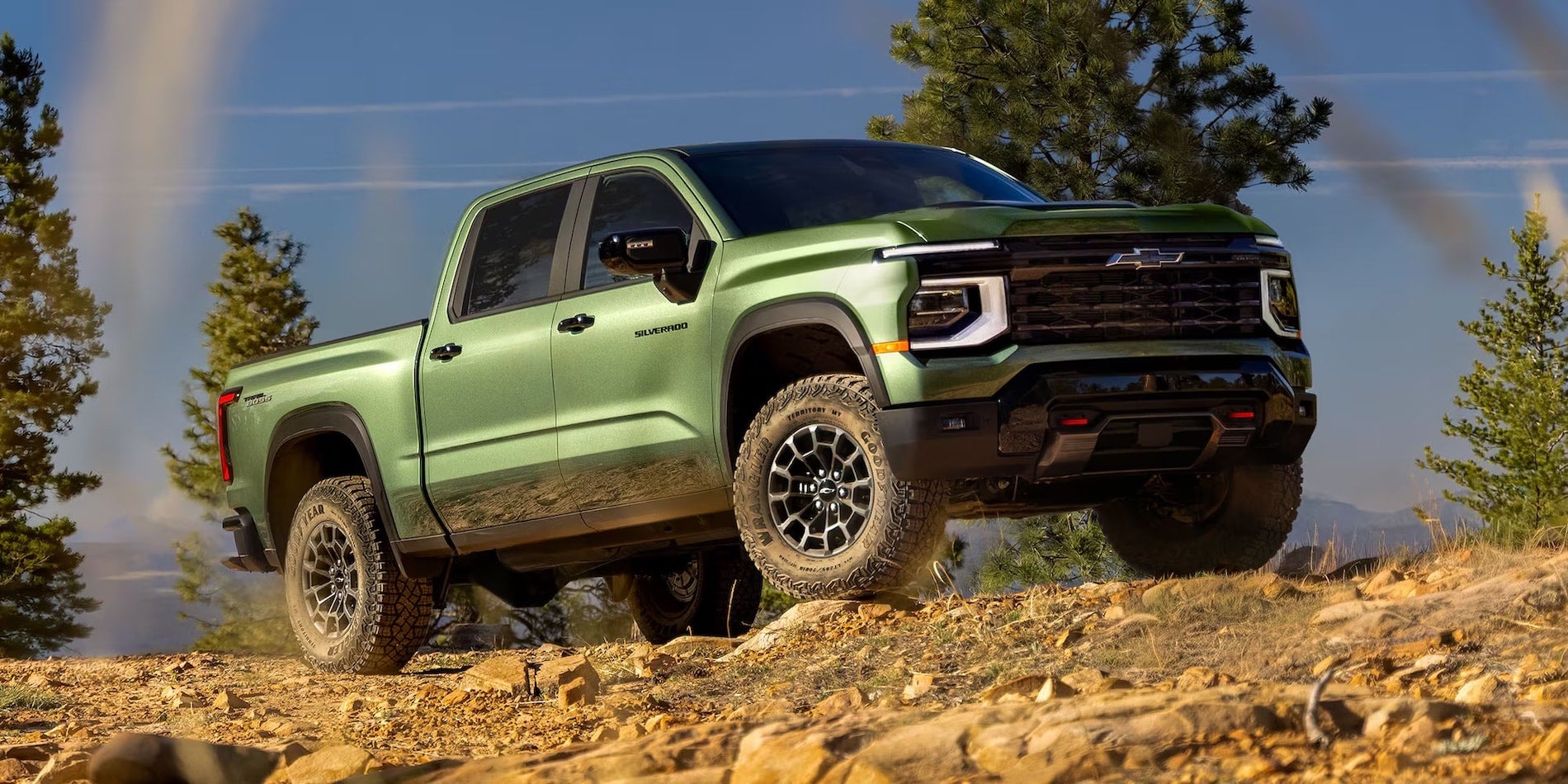 2027 Chevrolet Silverado 1500 Trail Boss in Trillium Green off-road