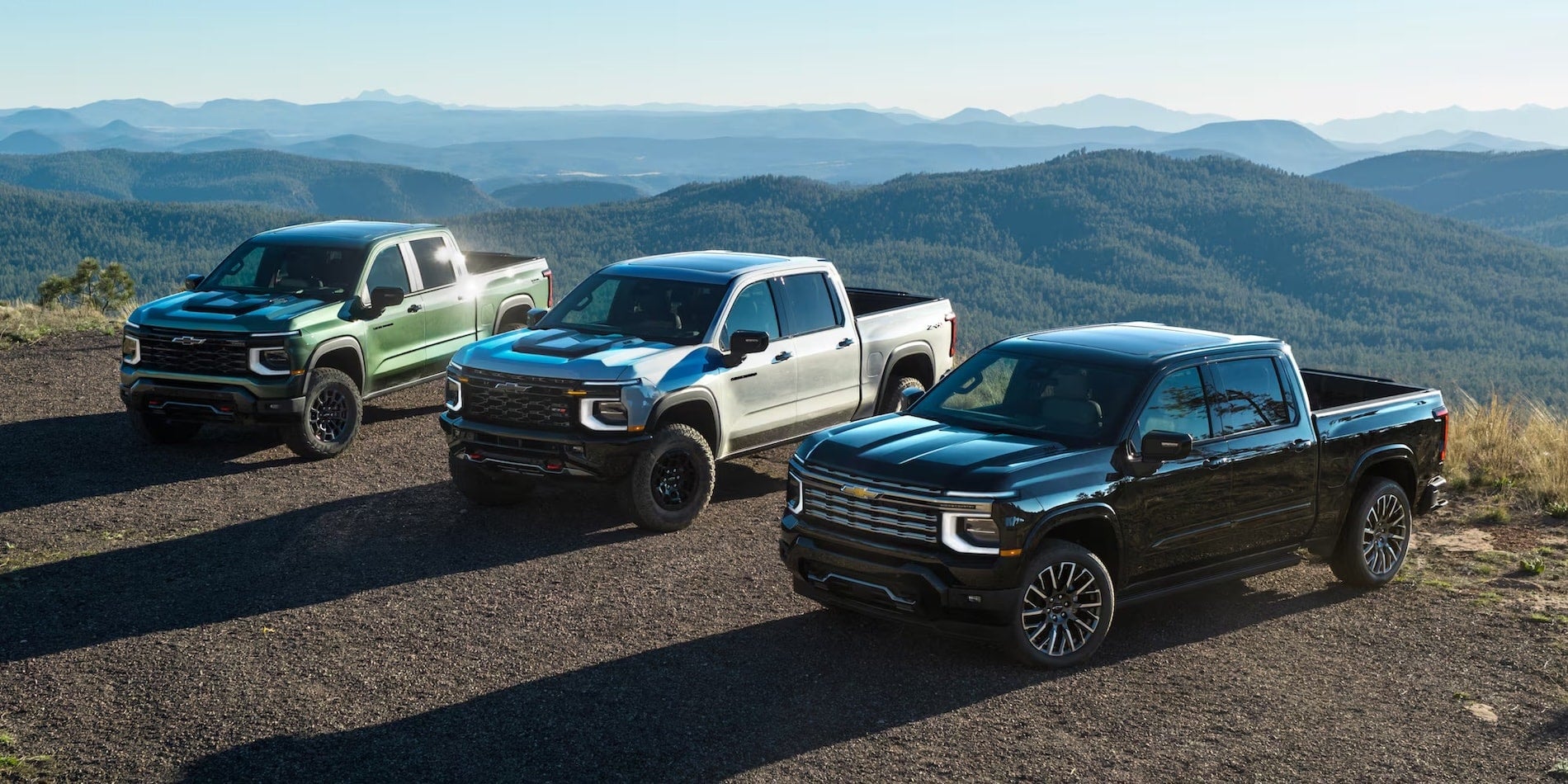 2027 Chevrolet Silverado 1500 Trail Boss, ZR2 and High Country in the mountains