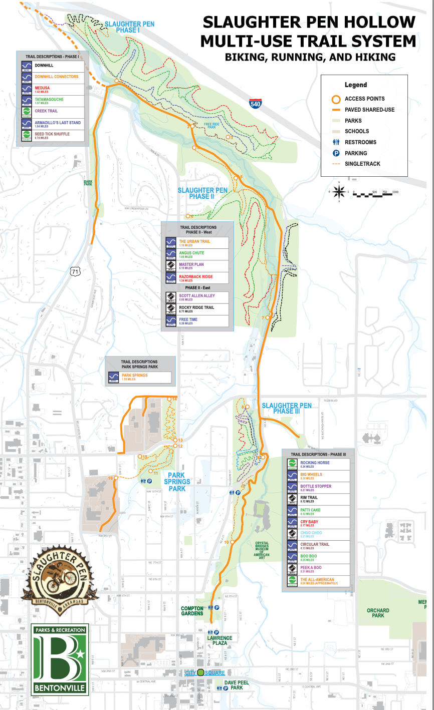 blowing springs trail map bentonville northwest ar